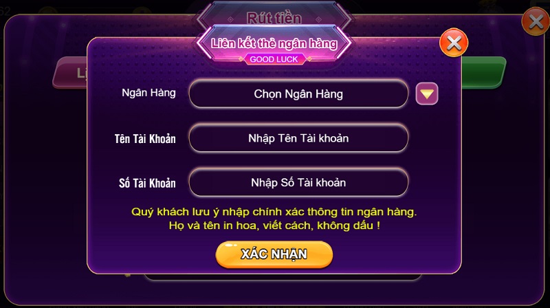 Liên kết thẻ ngân hàng khi có nhu cầu rút tiền thưởng